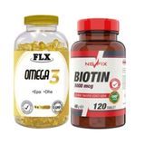 Nevfix Biotin 5000 mg 120 Tablet + Flx Omega-3 90 Kapsül Balık Yağı