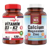 Nevfix Calcium Magnesium Cinko D K Kalsiyum Vitamin Nevfix Vitamin D3-K2 120 Tablet