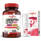 Nevfix Coenzyme Q10 200 mg 120 Tablet + Vitamin D3 400 IU 20 ml Sprey
