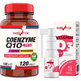 Nevfix Coenzyme Q10 200 Mg Koenzim Q10 Karamuk 120 Tablet & Vitamin D3 Sıvı 20 Ml