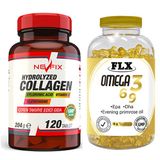 Nevfix Collagen Vitamin C 120 Tablet & Flx Omega 3-6-9 90 Tablet