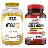 Nevfix Flx Omega 3 Balık Yağı 180 Softgel Nevfix Collagen Glutation Hyaluronic Acid Vitamin C 120 Tablet