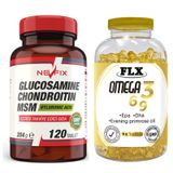 Nevfix Glucosamine Chondroitin MSM 120 Tablet + Flx Omega 3-6-9 90 Kapsül Balık Yağı