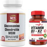 Nevfix Glucosamine Chondroitin Msm Boswellia Serrata Hyaluronic Acid 180 Tablet & Nevfix Vitamin D3-K2 120 Tablet