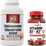 Nevfix Glucosamine Chondroitin Msm Hyaluronic Acid Bosvella 300 Tablet & Nevfix Vitamin D3-K2 120 Tablet