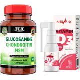 Nevfix Glucosamine Chondroitin MSM Hyaluronic Acid Zerdeçal 60 Tablet + Vitamin D3 400 IU 20 ml Sprey