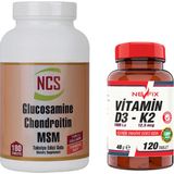 Nevfix Glucosamine Chondroitin Msm Type Iı Collagen Turmeric 180 Tablet & Nevfix Vitamin D3-K2 120 Tablet