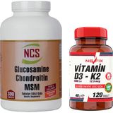 Nevfix Glucosamine Chondroitin Msm Type Iı Collagen Turmeric 300 Tablet & Nevfix Vitamin D3-K2 120 Tablet