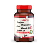 Nevfix Kalsiyum Magnezyum Potasyum Çinko Vitamin D3 Vitamini 90 Tablet