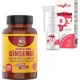 Nevfix Kirmizi Kore Ginseng 120 Tablet Nevfix Vitamin D3 400 Iu Sprey 20 Ml