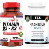Nevfix Magnesium Bisglisinat Malat Taurat Glukonat Nevfix Vitamin D3-K2 120 Tablet