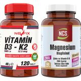 Nevfix Ncs Zma Magnesium Bisglisinat Vitamin B6 Folik Asit & Nevfix Vitamin D3-K2 120 Tablet