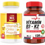 Nevfix Vitamin C Çinko Propolis 180 Tablet Vitamin D & Vitamin D3-K2 120 Tablet