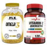 Nevfix Vitamin C Quercetin 120 Tablet + Flx Omega 3 90 Tablet Balık Yağı