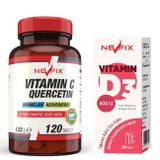 Nevfix Vitamin C Quercetin Bromelain Resveratrol 120 Tablet + Vitamin D3 400 IU 20 ml Sprey