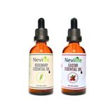 Nevilife Doğal Biberiye Yağı 20 ml ve Hint Yağı 20 ml Güçlü Saç ve Cilt Bakımı İkili Set