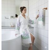 Nevin Acar Lavanta Peştemal Bornoz ve Peştemal 2li Set - XL - Beyaz