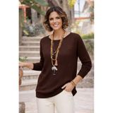 Nevin Kaya Moda Kahverengi Yıldızlı Merserize Bluz