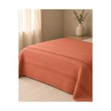 Nevora Çift Kişilik Pike Yatak Örtüsü %100 Pamuk 230x240 cm Terracotta Desenli Pike Örtü