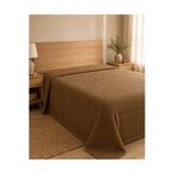 Nevora Kahverengi Çift Kişilik Pike Yatak Örtüsü %100 Pamuk 230x240 cm Dokuma Desenli Pike