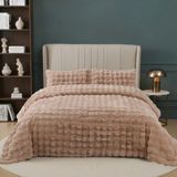 Nevore Home Ultra Soft Peluş Cappuccino Çift Kişilik Yatak Örtüsü Seti 220x240 cm – Yumuşak Dokulu - Cappucino - 220 x 240 cm