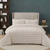 Nevore Home Ultra Soft Peluş Krem Çift Kişilik Yatak Örtüsü Seti 220x240 cm – Yumuşak Dokulu - 220 x 240 cm