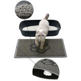 NevPack Plastik Ambalaj Elekli Pvc Kedi Tuvalet Önü Paspası Kıvırcık Kedi Kumu Paspas -gri 40x60 Cm