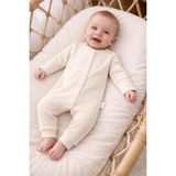nevrankids Bebek Tulumu 0-9 Ay Fitilli Interlok Çıtçıtlı Yenidoğan Tulumu - Bej - 3 - 6 Ay