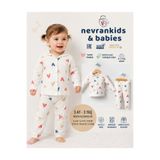 nevrankids Kız Bebek Renkli Kalpli 2’li Pijama Takım