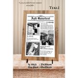 nevty a new world A4 Premium MDF Çerçeve | Lazer Kesim | PVC Pleksi | Siyah Beyaz Ceviz | Tekli