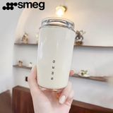 NEVVALİFE Nevva Smeg Modeli Kahve Kupası Taşınabilir Isı Yalıtımlı Bardak Termos, Su Şişesi Seyahat Paslanmaz Çelik Araba Vakumlu Termos Kettle - Krem - Bej - 240 ml