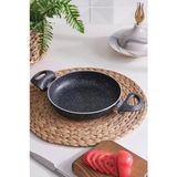 New And Single Sahan Tava 18 Cm Çift Kulplu Granit Yanmaz Yapışmaz Sahan Tavası