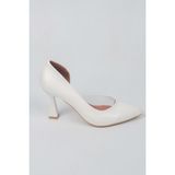 New Angel 653 Kadın Şeffaf Detaylı Klasik Stiletto beyaz