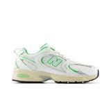 New Balance 530 Unisex Spor Ayakkabı, Saf Beyaz/Palmiye Yapr, 7 Women/5.5 Men