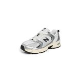 New Balance Kadın 530 Spor Ayakkabı, Gümüş Metalik/Siyah Çimento, 7 Women/5.5 Men