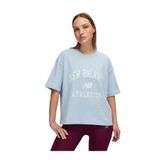 New Balance Nb Lifestyle Women Tshirt, M, WNT1402, Mavi, Kadın