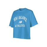 New Balance WNT1402-DUS NB Mavi Bisiklet Baskılı Kadın T-Shirt