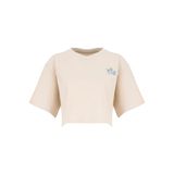 New Balance WNT1630-MBM Lifestyle Women T-shirt Bej Bisiklet Yaka Crop Kadın T-Shirt