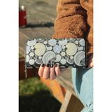 New Bazaar Kadın Cüzdan ve Kartlık - Siyah Renkli - Paisley (Pateh) Desenli - Dokuma Kumaşlı - 9,75CM x 19,50CM