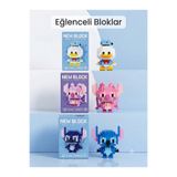 New Block Donald Duck, Stitch ve Angel 3'lü Mini Lego Seti - Mikro Yapım Blokları Eğitici Zeka Geliştirici Hobi Oyuncak Seti