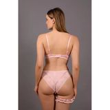 New Bra 4155 Kadın Dolgulu Dantel Detaylı Sütyen Takım Pudra