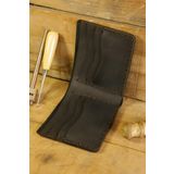 New Coast Leather 1900's Erkek Mat Siyah Hakiki Deri El Yapımı Deri Cüzdan