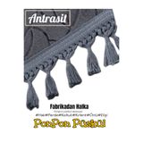 new colourse Antrasit Dekoratif Saçak Püskül 9cm Metrelik perde halı kırlent ve mobilya sağı 1 metredir