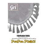 new colourse Gri Dekoratif Saçak Püskül 9cm Metrelik perde halı kırlent ve mobilya sağı 1 metredir