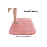 new colourse Kaymaz Taban Pos Peluş Banyo Paspası Pembe 40x60cm