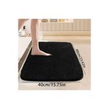 new colourse Kaymaz Taban Pos Peluş Banyo Paspası SİYAH 40x60CM