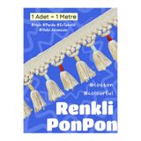 new colourse Multi Renk Pamuk Ponpon Saçak Püskül