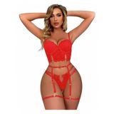 New Dreams Fantezi Jartiyer Gecelik 8406 (kırmızı, s)