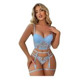 New Dreams Fantezi Jartiyer Gecelik 8406 (mavi, m)