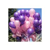 New Eco 20 Adet Açık Pembe, Mor Parlak Metalik Balon